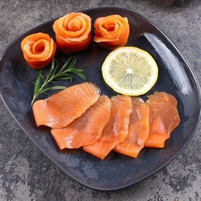 包邮烟熏三文鱼即食170g/袋日料健身代餐刺身拼盘腌制生鱼片刺身图3