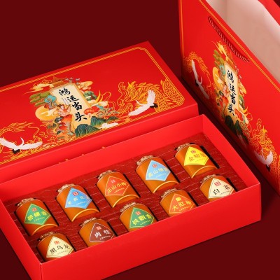 鸿运当头十大茗茶红茶金骏眉大红袍乌龙茶小罐绿茶高档茶叶礼盒装图4