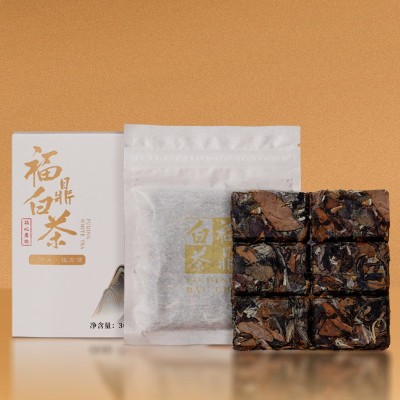 福鼎老白茶寿眉小方片贡眉小饼干小茶饼茶叶礼盒装批发直播带货图4