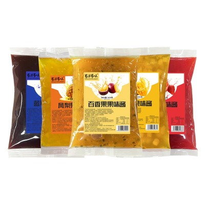 商用果酱袋装500g 摆摊冰粉奶茶店专用水果鲜花酱草莓芒果百香果图5
