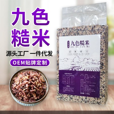 大米九色糙米2.5kg彩贴三五七色糙米五谷杂粮混合杂粗粮批发真空1