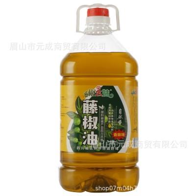 四川椒幺妹藤椒油5L整箱批发汉源特麻青花椒油商用大桶装调味油图4