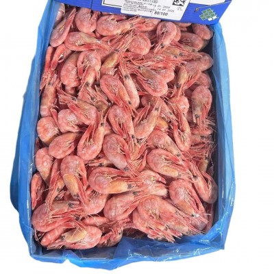 甜虾-原装进口虾-熟冻北极甜虾元宝虾冰虾带籽批发商用整件5kg装图4