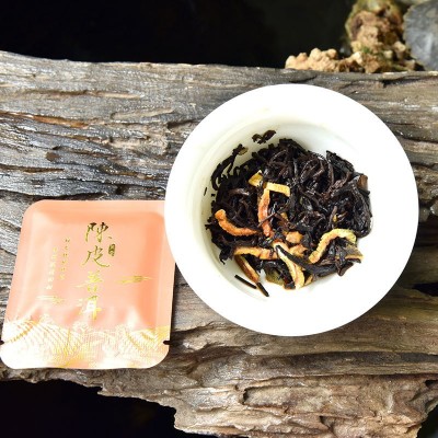 陈皮普洱茶小茶饼云南普洱熟茶茶饼小圆饼新会陈皮配勐海普洱散茶图5