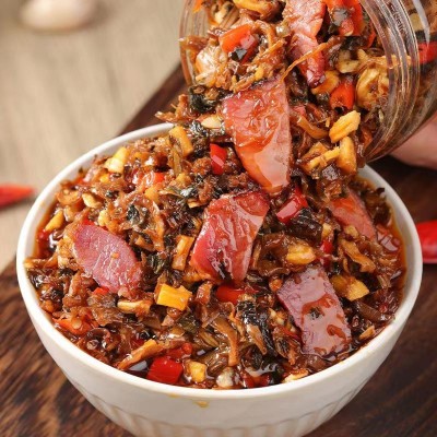 贴牌定制腊肉外婆菜咸菜芥菜预制菜熟食外婆菜开胃下饭菜香辣瓶装图4