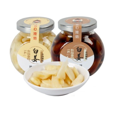 炎良小子玻璃瓶铜陵白姜208g糖醋酱汁陈醋泡姜地标产品工一件代发