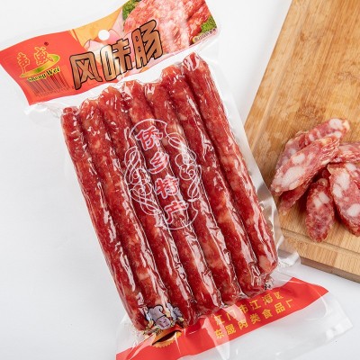 农家风味烟熏腊肠 广式风味腊肠小袋装批发 广东特产猪肉肠1斤装图2