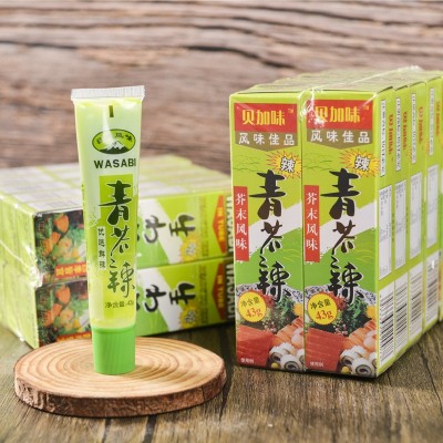 青芥辣43g/支 芥末酱 辣根软管芥末膏料理寿司调料三文鱼蘸料批零图3