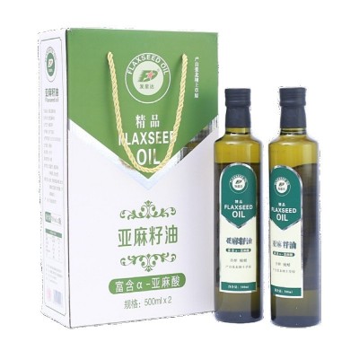 亚麻籽油500ML冷榨一级黄金产地礼盒装源头工厂图5