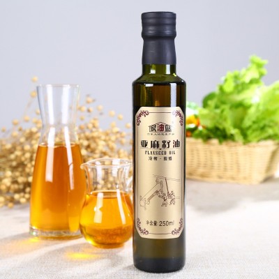 家油站内蒙古亚麻籽油 冷榨 食用油月子油250ml厂家批发图3