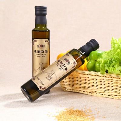 家油站内蒙古亚麻籽油 冷榨 食用油月子油250ml厂家批发图5