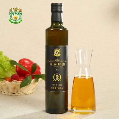 内蒙古五谷城亚麻籽油500ML 亚麻油 冷榨食用油 月子油 厂家批发