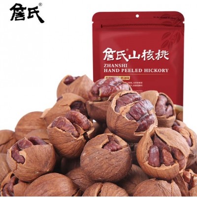 25年新货詹氏手剥山核桃405g好剥袋装奶油椒盐味小胡桃安徽图2