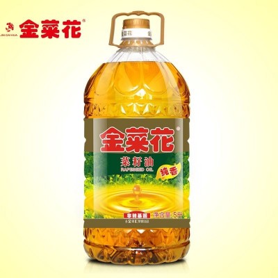 金菜花纯香菜籽油5L装家用商用物理压榨非转基因食用植物油批发