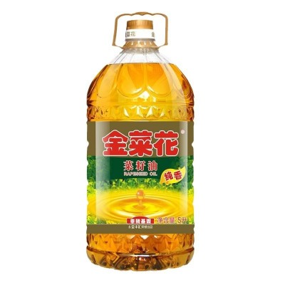 金菜花纯香菜籽油5L装家用商用物理压榨非转基因食用植物油批发图5