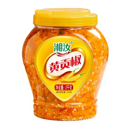 湘汝黄贡椒 2kg 商用批发黄灯笼剁椒酱 湖南香辣酸汤 拌饭拌面酱图4