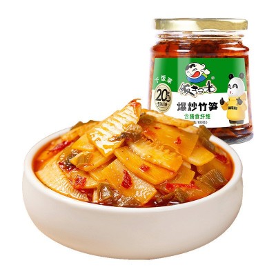 饭扫光剁椒酱下饭菜竹笋香菌蕨菜木耳金针菇拌饭菜咸菜榨菜拌面酱图5