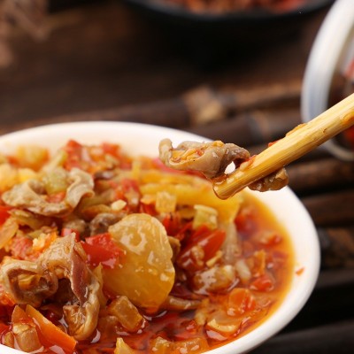 湖南酸辣鸡杂下饭菜开胃菜下酒菜拌饭拌面酱腌菜厂家批发图3