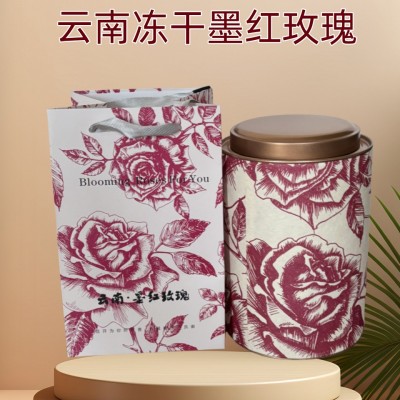 花墨红玫瑰冻干花罐装批发冻花茶云南产地直发食用玫瑰花礼盒装图2