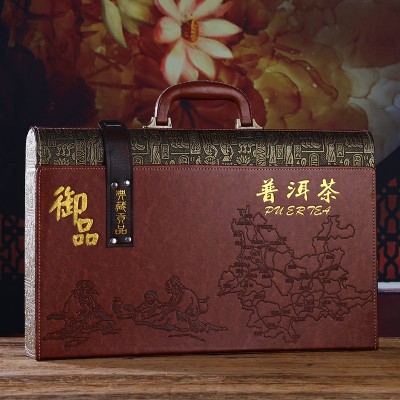 端午送礼礼盒云南普洱茶叶礼盒装熟茶生茶批发七子饼古树双饼714g图2