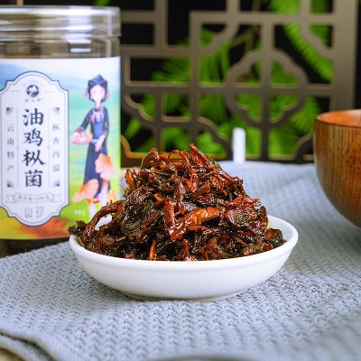云南油鸡枞菌 即食正宗油炸鸡棕菌下饭菜拌面菌子菇特产500g图3