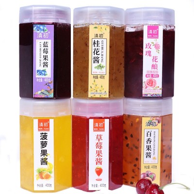 玫瑰酱冰粉商用百香果浆云南玫瑰花酱桂花酱草莓酱钵仔糕果酱批发图4
