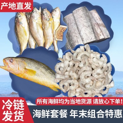 海鲜套餐实惠装新鲜冷冻水产海鲜野生黄花鱼带鱼段刀鱼段海鲜虾仁